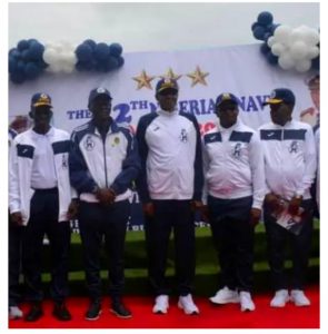 Commissioning : From l-r: Chief of Defence Staff, Gen. Lucky Irabor; Governor of Lagos State, Babajide Sanwo- Olu, President Muhamadu Buhari , Chief of Naval Staff, Vice Admiral Awwal Gambo and the Minister at the commissioning of and the Minister of Defence , Maj. Gen Bashir Magashi(rtd) , at the commissioning of the Nigerian Navy Ultra Modern Sports Complex/ official opening ceremony of the 12th Nigerian Navy Games 2022, at Navy Town ,Ojo.Lagos, yesterday. He further appreciated the Lagos State Government for its support to the Military in the state.